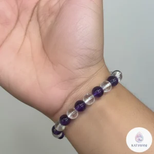Clear Quartz & Amethyst Bracelet 8mm - Certified Pre-Activated Master Healer & Calming Crystal Combination