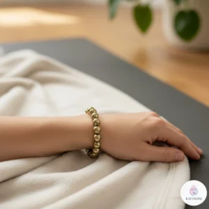 Golden Pyrite Bracelet 8mm - Certified Pre-Activated Prosperity Crystal for Success & Manifestation